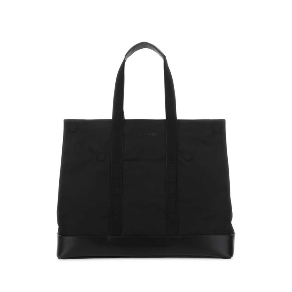 Alexander Mcqueen Men Black Fabric Shopping Bag